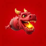 Painted collectible: a red cannon shaped like a dragon head.