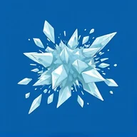 Painted collectible: a shattering star of ice.