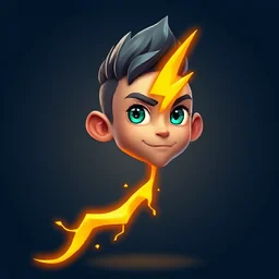 Painted avatar: a boy with lightning crackling from his hand.