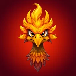 Painted avatar: a phoenix made of orange flame feathers.